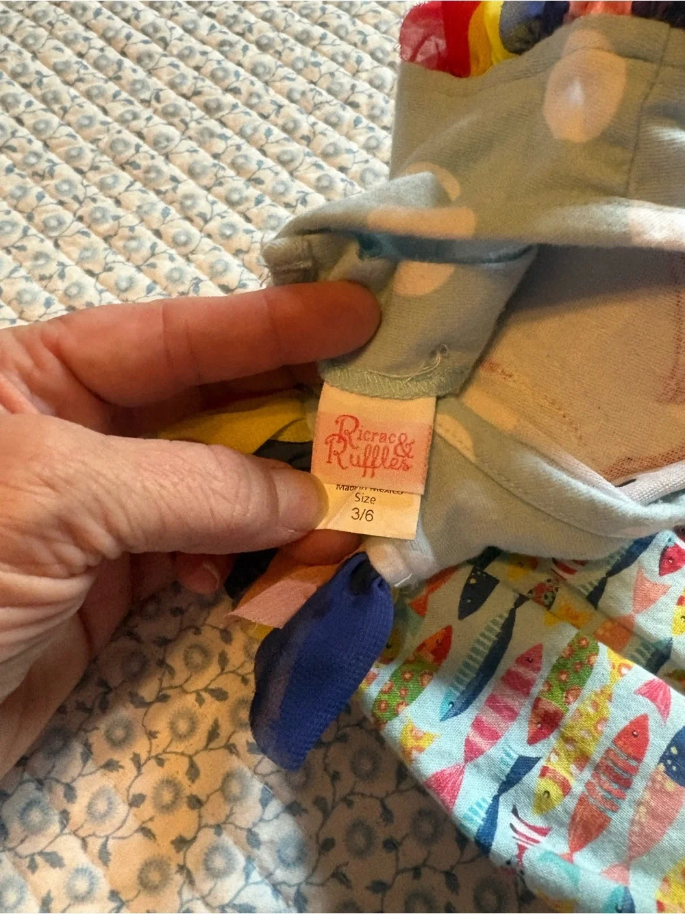 Ricrac & Ruffles Baby Girl Fish Bubble Romper